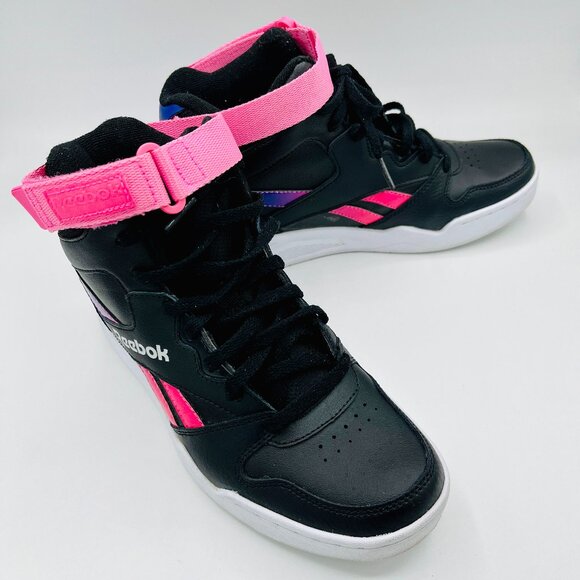 Reebok Women's Leather Black, Purple & Hot Pink High Tops - Picture 1 of 14